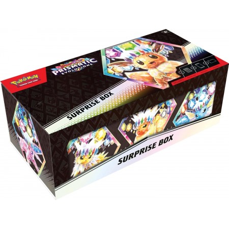 Pokemon Scarlet & Violet Prismatic Evolutions Surprise Box rinkinys (anglų k.) Pokemon Scarlet & Violet Prismatic Evolutions Surprise Box rinkinys (anglų k.)